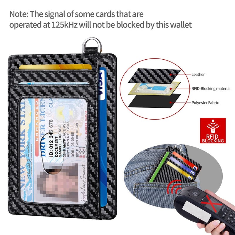 EcoVision Slim Minimalist Front Pocket Wallet, RFID Blocking Credit Card Holder Wallet with Detachable D-Shackle for Men Women - Image 4